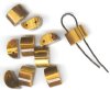 10 8x12mm Half-Moon Two Hole Tiger Eye